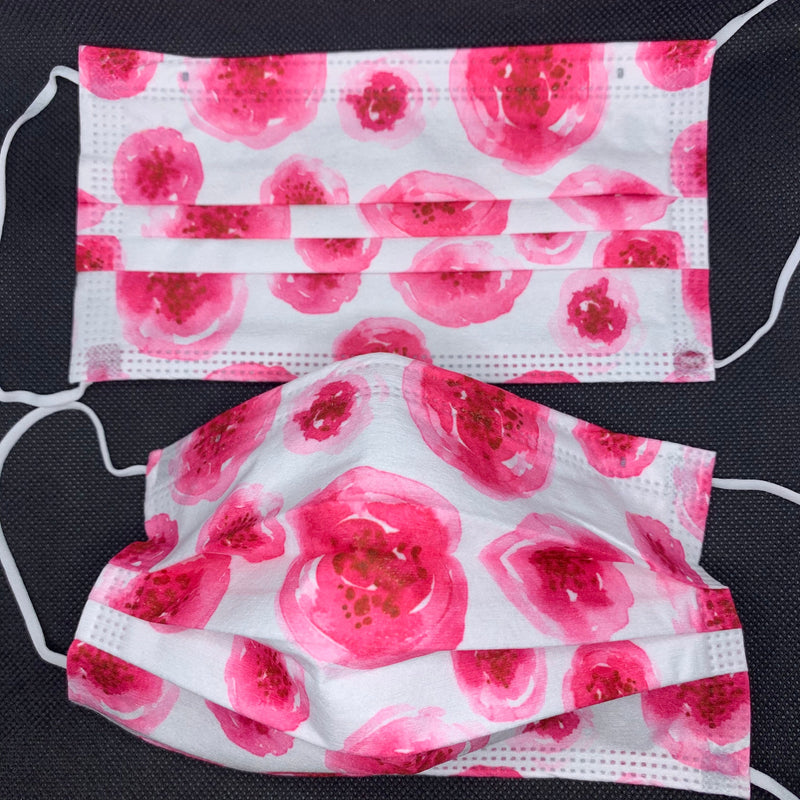 10 pieces Watercolor Roses disposable face mask