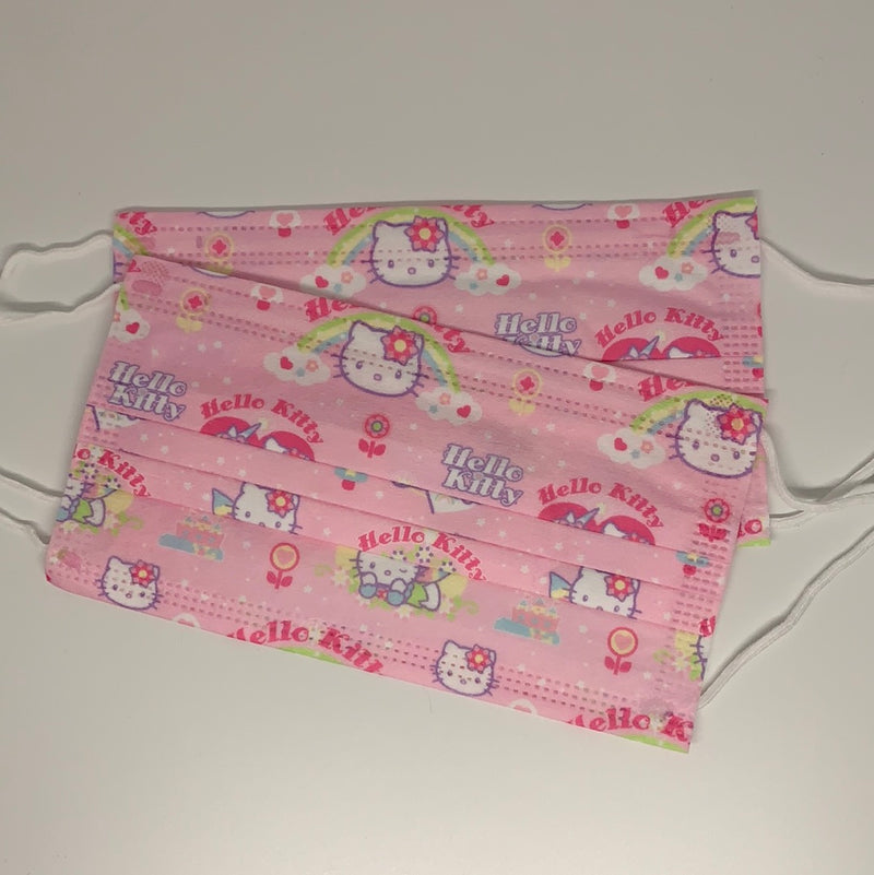 10 Princess Hello Kitty on Pink Disposable face mask