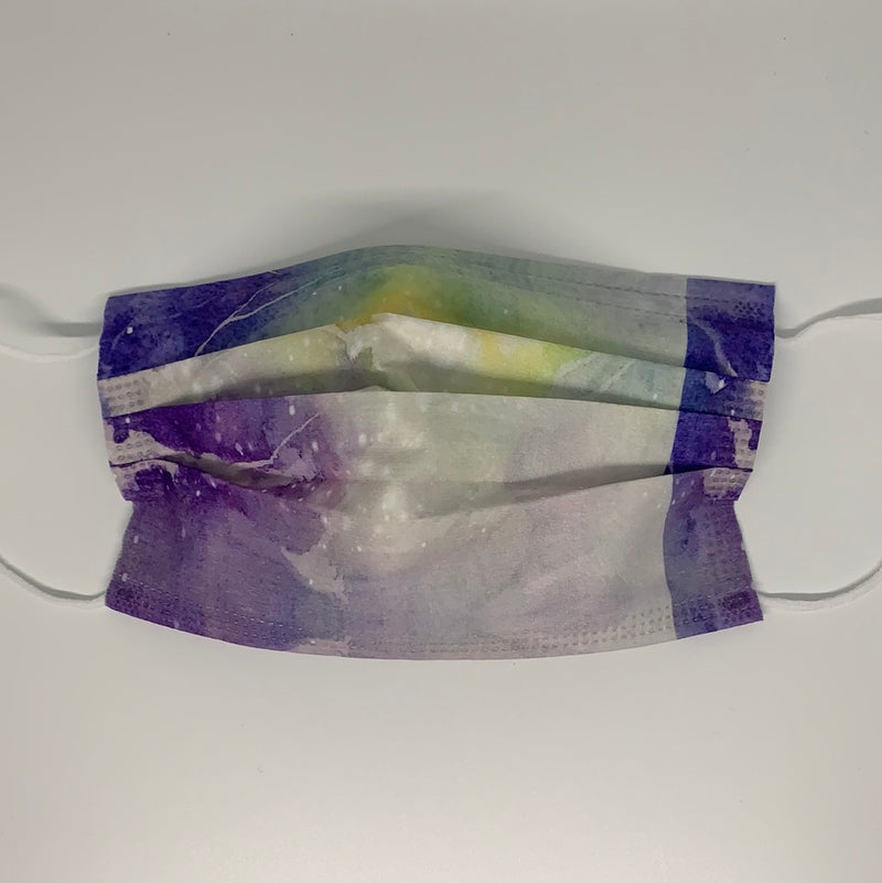 10 pieces Purple Green sky disposable face mask
