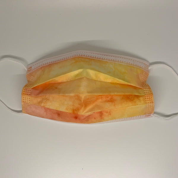 10 pieces pretty ombré orange  tie dye  disposable face mask