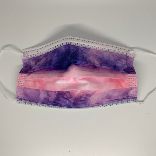 10 Pink Purple Ombre Disposable Face Mask