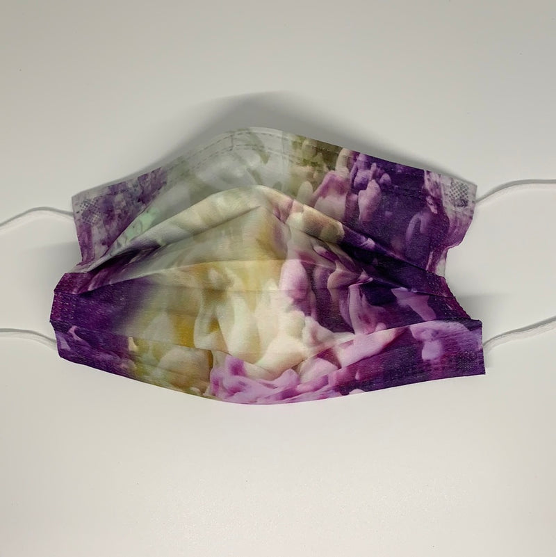 10 pretty Purple and Gold smoke cloud disposable face mask