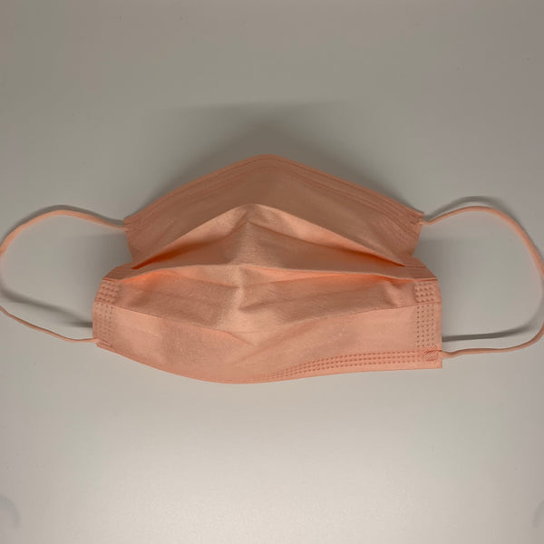 10 Peachy Pink Solid Color Disposable Face Mask
