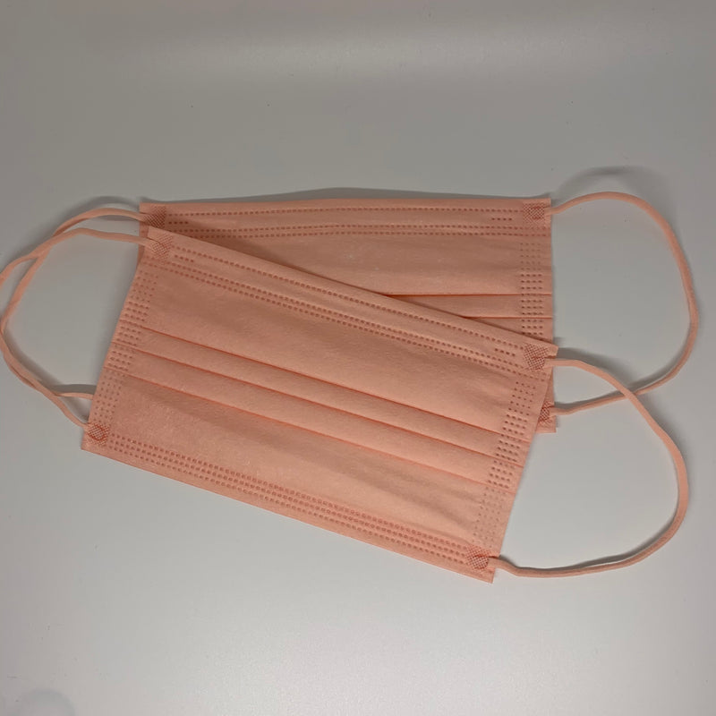 10 Peachy Pink Solid Color Disposable Face Mask